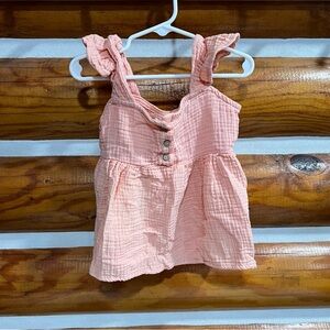 btween Coral Sleeveless Top with Lace Detail